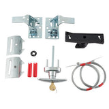 Garage Spring Latch Set with Cables, Plates Outside T-Handle with Keys - Garage and Sliding Door Hardware