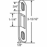 Stainless Steel Flat Striker Keeper for Sliding Glass Patio Doors - Garage and Sliding Door Hardware