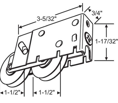 (DR-255-SS) Harcar Tandem Roller for Sliding Glass Doors - STAINLESS STEEL