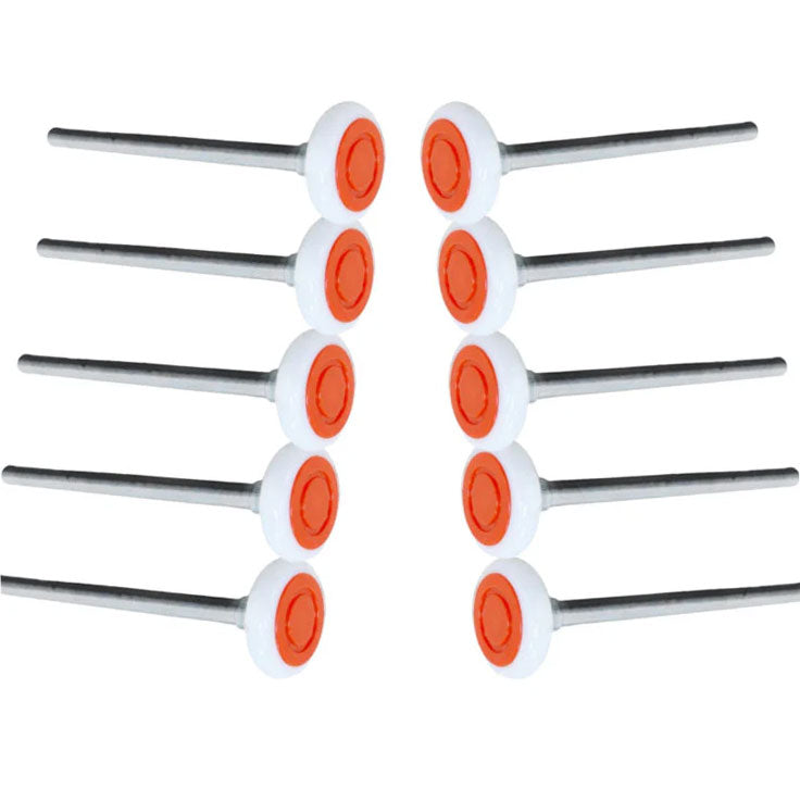 2" Roller, 6200ZZ Bearing Extra Quiet Nylon Roller, 7" Stem, Pack of 10 White Series - Garage and Sliding Door Hardware