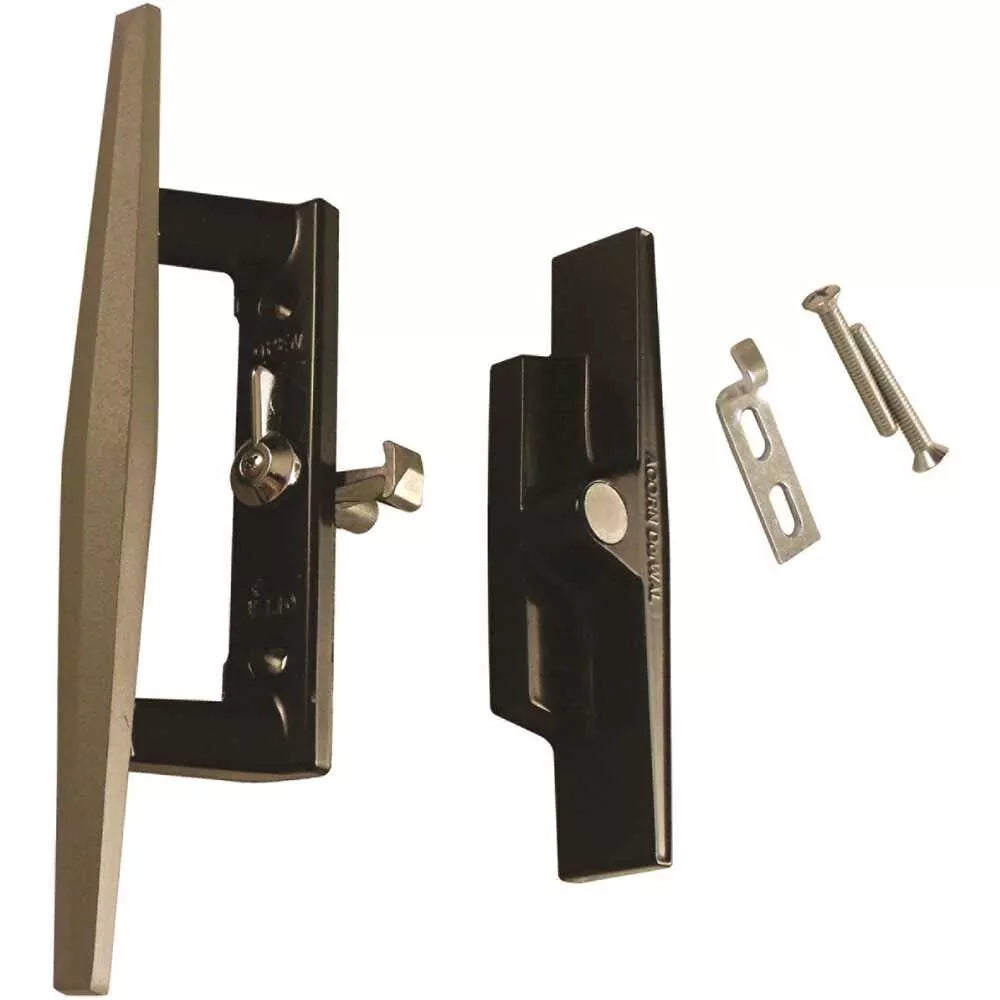Surface Internal Replacement Wooden Handle Sliding Patio Internal Door Latch Set, 3-1/2 Inch Hole - DH-106X - Garage and Sliding Door Hardware