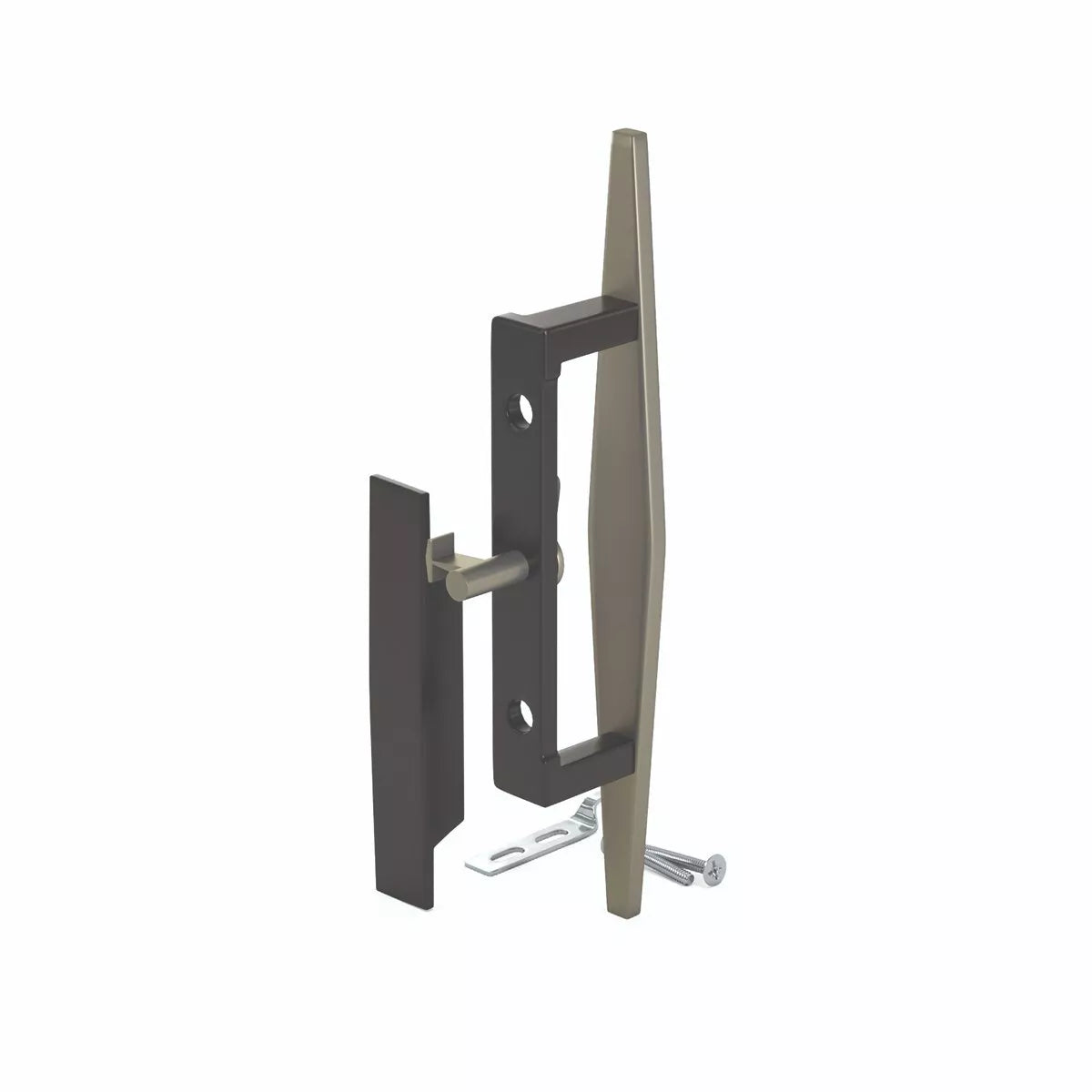 Surface Internal Replacement Wooden Handle Sliding Patio Internal Door Latch Set, 3-1/2 Inch Hole - DH-106X - Garage and Sliding Door Hardware