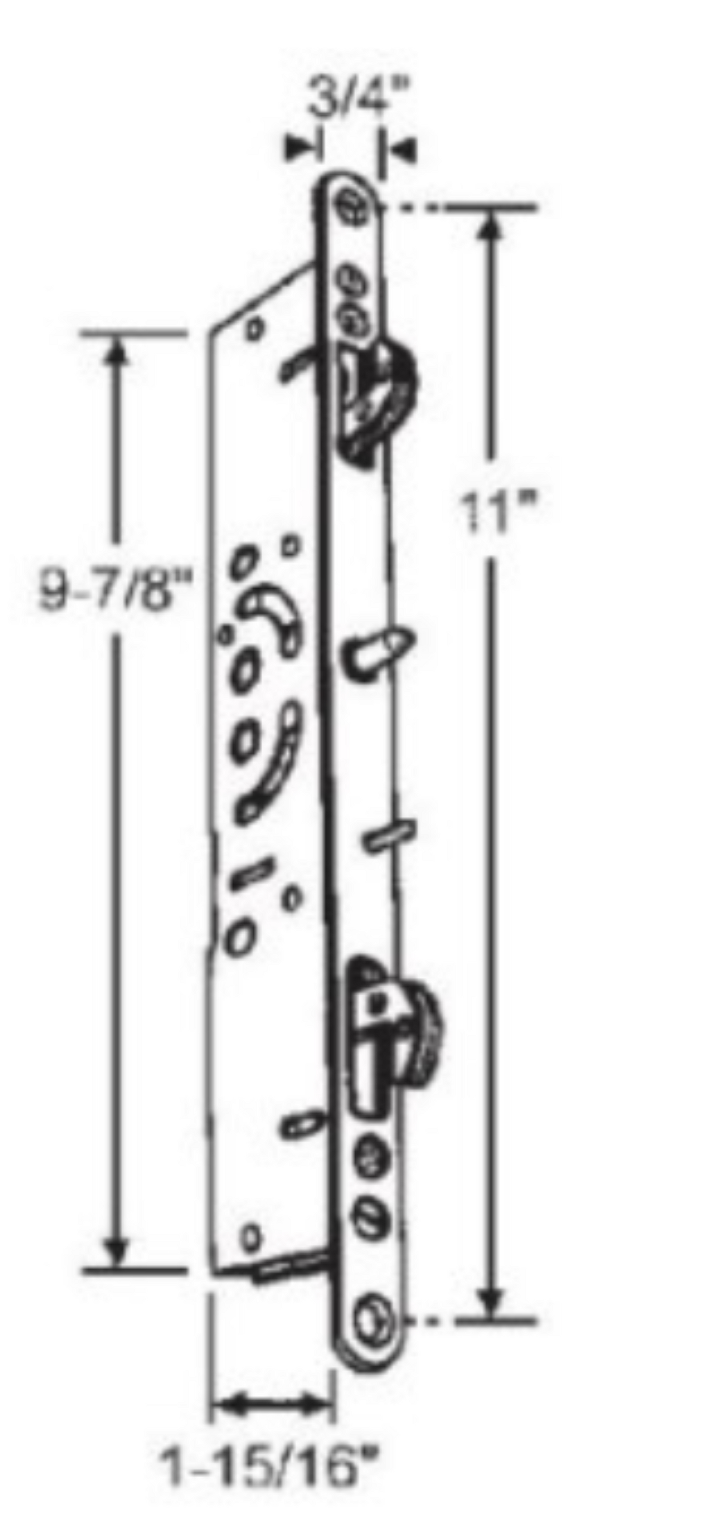 Windoor Dual Point Mortise Lock With Square Drive | Mortise Lock For Patio Screen Sliding Door | Lock Replacement for Sliding Door (DL-800) - Garage and Sliding Door Hardware
