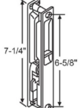 (DL-501) Flush Mount Single Lock Set for Sliding Doors, 6-5/8