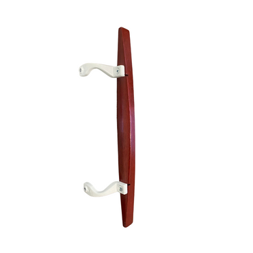 (DH-101-W) Canoe Style Wooden Handle for Sliding Doors, 6-5/8" Hole Space - White - Garage and Sliding Door Hardware