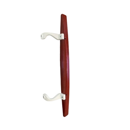 (DH-101-W) Canoe Style Wooden Handle for Sliding Doors, 6-5/8" Hole Space - White - Garage and Sliding Door Hardware