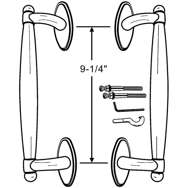 (DH-646-W) Windoor Sliding Patio Door Handle Set, Color: White - Garage and Sliding Door Hardware