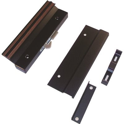 Sliding Glass Door Handle Set, 4-15/16 In. Hole Spacing, Extruded Aluminum, Black | Fix and Replace Patio Door Handle Set (DH-152)
