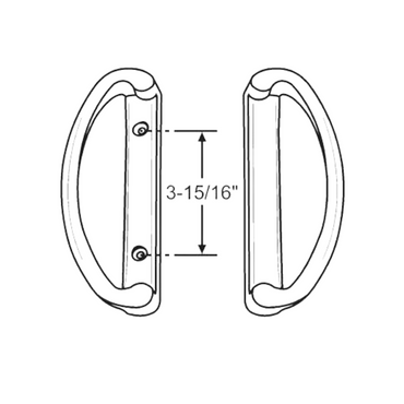 7-1/4" Lawson Sliding Patio Door Handle Set with 3-15/16" Hole Spacing - Garage and Sliding Door Hardware