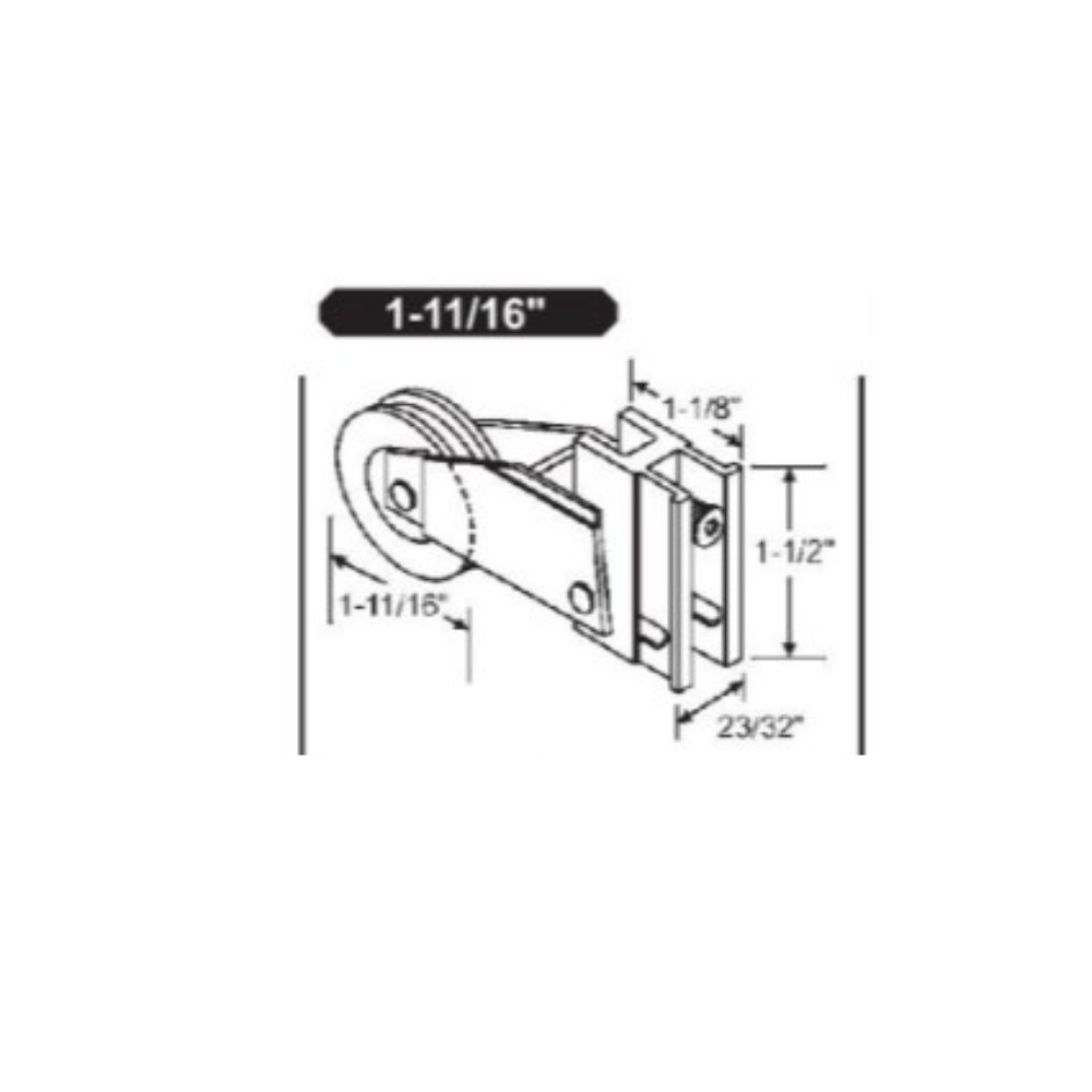 (DR-110) Plaza / Daryl Roller for Sliding Glass Doors - Garage and Sliding Door Hardware