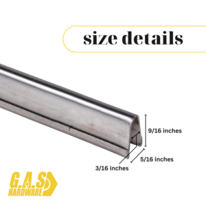 Premium Large Sill Track Cover for Sliding Patio Glass Screen Doors | Sliding Door Repair Replacement 5/16" W x 9/16" H Stainless Steel - Garage and Sliding Door Hardware