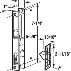 Sliding Glass Patio Door Handle Set, Flush Mount, Non-Keyed, 6-5/8" Screw Holes | Sliding Door Handle Replacement Hardware Repair Fix Sliding Door (DL-502) - Garage and Sliding Door Hardware