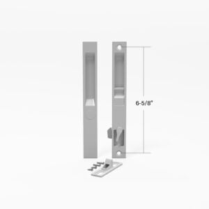 Sliding Glass Door Handle Set, Flush Mount, Non-Keyed, 6-5/8" Screw Holes (DL-502) - Garage and Sliding Door Hardware