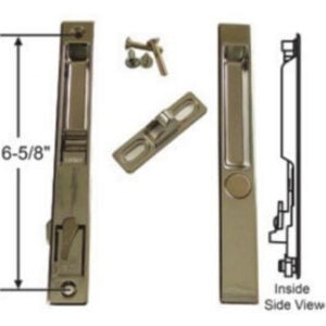 Sliding Glass Patio Door Handle Set, Flush Mount, Non-Keyed, 6-5/8" Screw Holes | Sliding Door Handle Replacement Hardware Repair Fix Sliding Door (DL-502) - Garage and Sliding Door Hardware