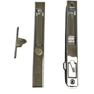 Sliding Glass Patio Door Handle Set, Flush Mount, Non-Keyed, 6-5/8" Screw Holes | Sliding Door Handle Replacement Hardware Repair Fix Sliding Door (DL-502) - Garage and Sliding Door Hardware