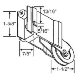PanAm Roller for Sliding Glass Doors | Roller Replacement for Patio Glass Door Repair | Sliding Door Hardware Stainless Steel | Precision Bearing Wheel (DR-104-SP) - Garage and Sliding Door Hardware