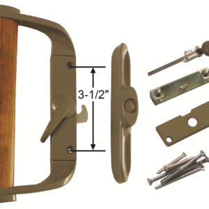 surface mount sliding patio glass door handle set with 3 1/2" hole spacing dh 188 wk