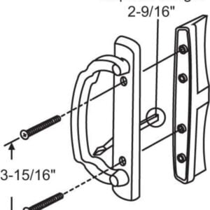white acorn sliding patio glass door handle with 3 15/16" hole spacing dh 280
