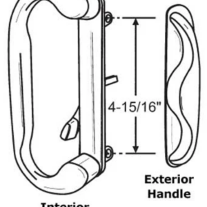 sliding patio glass door keyed handle set + 4 15/16" hole spacing dh 13 393 white with key