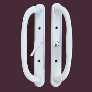 10" sliding patio handle set w/ keys, 3 15/16" hole spacing, fits 1 1/4" to 2 1/4" door thickness