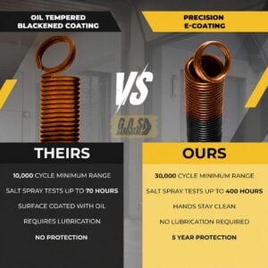garage door extension springs for 170 lb. door weight orange (pair)