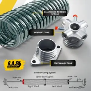 225x1.75x29 galvanized torsion spring