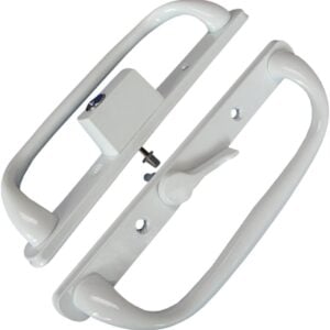 10" sliding patio handle set w/ keys, 3 15/16" hole spacing, fits 1 1/4" to 2 1/4" door thickness