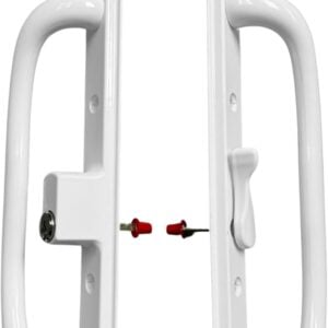 truth sliding patio door handle set, 3 15/16" hole spacing, offset latch w/ key dh 341 offset with key
