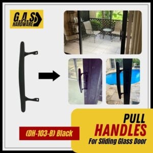 (dh 103 b) standard pull handle for sliding doors, 6 5/8" hole spacing black