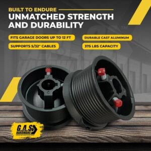 black series cable drums for garage doors up to 12' door, large lift