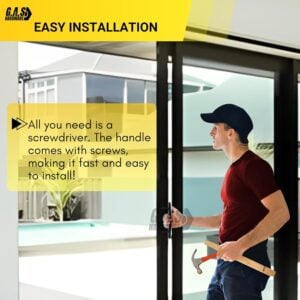 (dh 103 b) standard pull handle for sliding doors, 6 5/8" hole spacing black