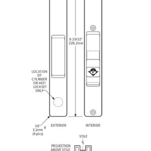 adams rite flush mount handle with mortise lock and key cylinder dh 391 mortise key cylinder black