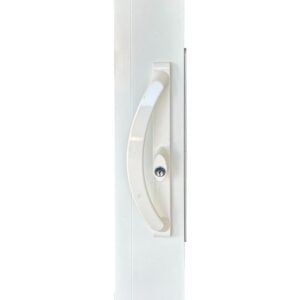 11" sliding patio door handle white w/ keyed lock 3 15/16" hole spacing dh 741 white with key