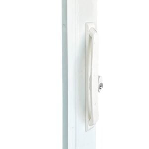 11" sliding patio door handle white w/ keyed lock 3 15/16" hole spacing dh 741 white with key