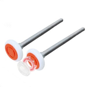 2" roller, 6200zz bearing extra quiet nylon roller, 7" stem, pack of 10 white series
