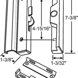 dh 152 aluminum sliding door handle set with 4 15/16” hole spacing