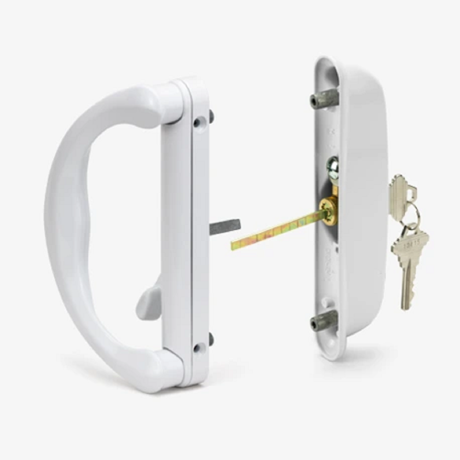 sliding patio glass door keyed mortise style handle set + 4 15/16" hole spacing for doors up to 1 3/8" thick sliding patio glass door keyed mortise style handle set + 4 15/16" hole spacing for doors up to 1 3/8" thick