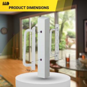 (dh 489 w) pgt 5400 series patio keyed handle set, 7 15/16" hole space white