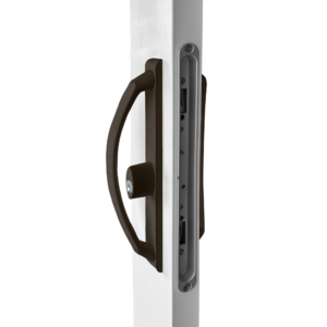 11" sliding patio door handle white w/ keyed lock 3 15/16" hole spacing dh 741 white with key