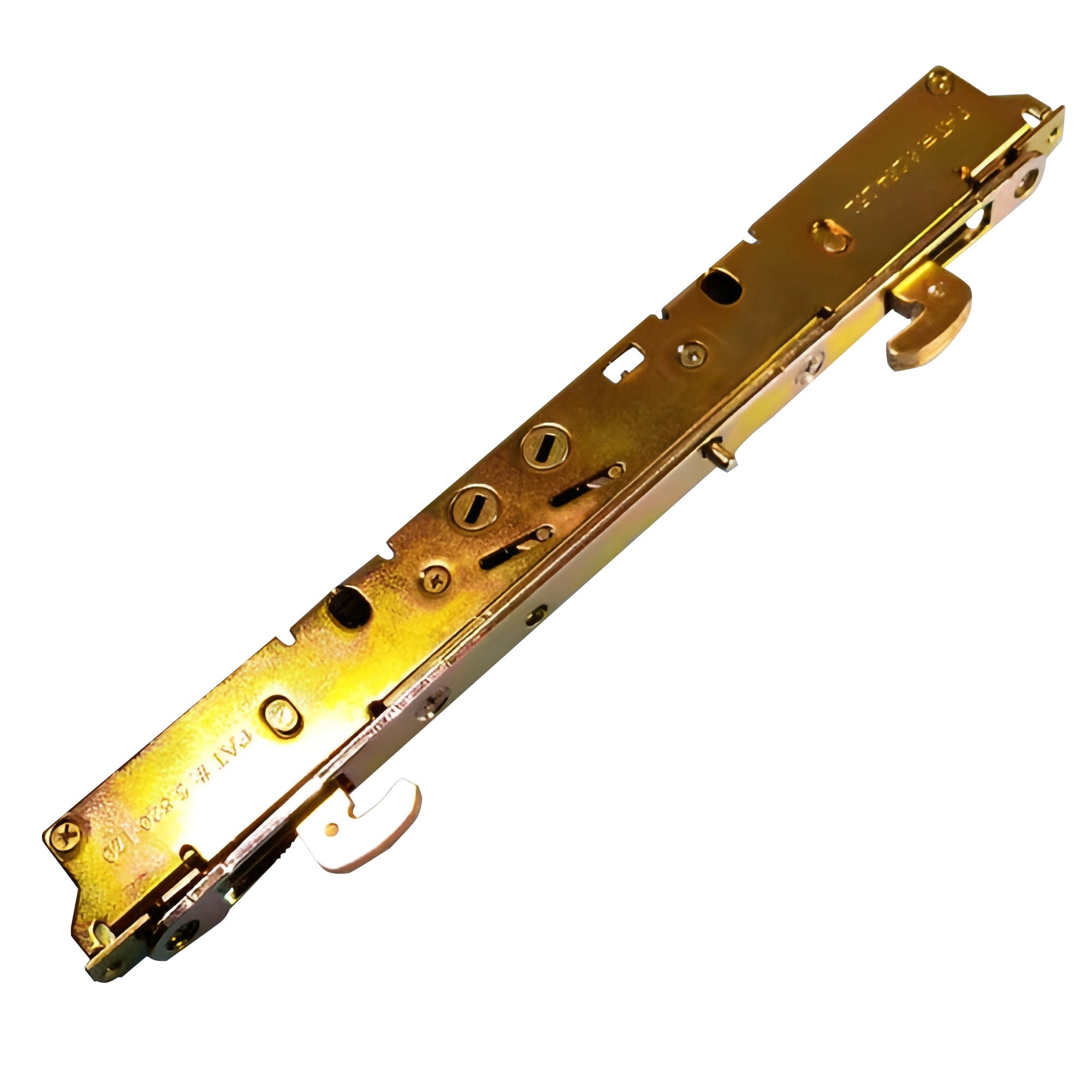 9 15/16" mortise 2 point lock + plate attached 9 7/8" hole spacing 9 15/16" mortise 2 point lock + plate attached 9 7/8" hole spacing