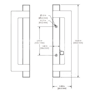 sliding patio glass door handle with 3.94 inch hole spacing