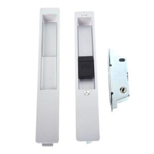 (dh 391 m w) adams rite flush mount handle with mortise lock, white