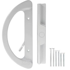 (dh 212 w) d grip with lever handle for sliding doors, 3 15/16" hole space white