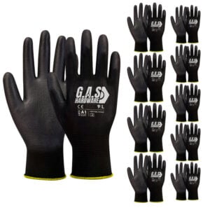 work gloves microfoam nitrile coated 12 pairs, black work gloves