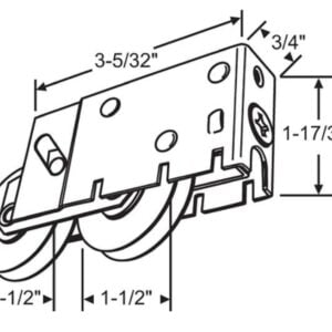 (dr 255 ss) harcar tandem roller for sliding glass doors stainless steel