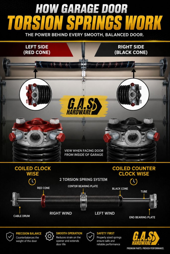 how a garage door torsion spring works gas hardware